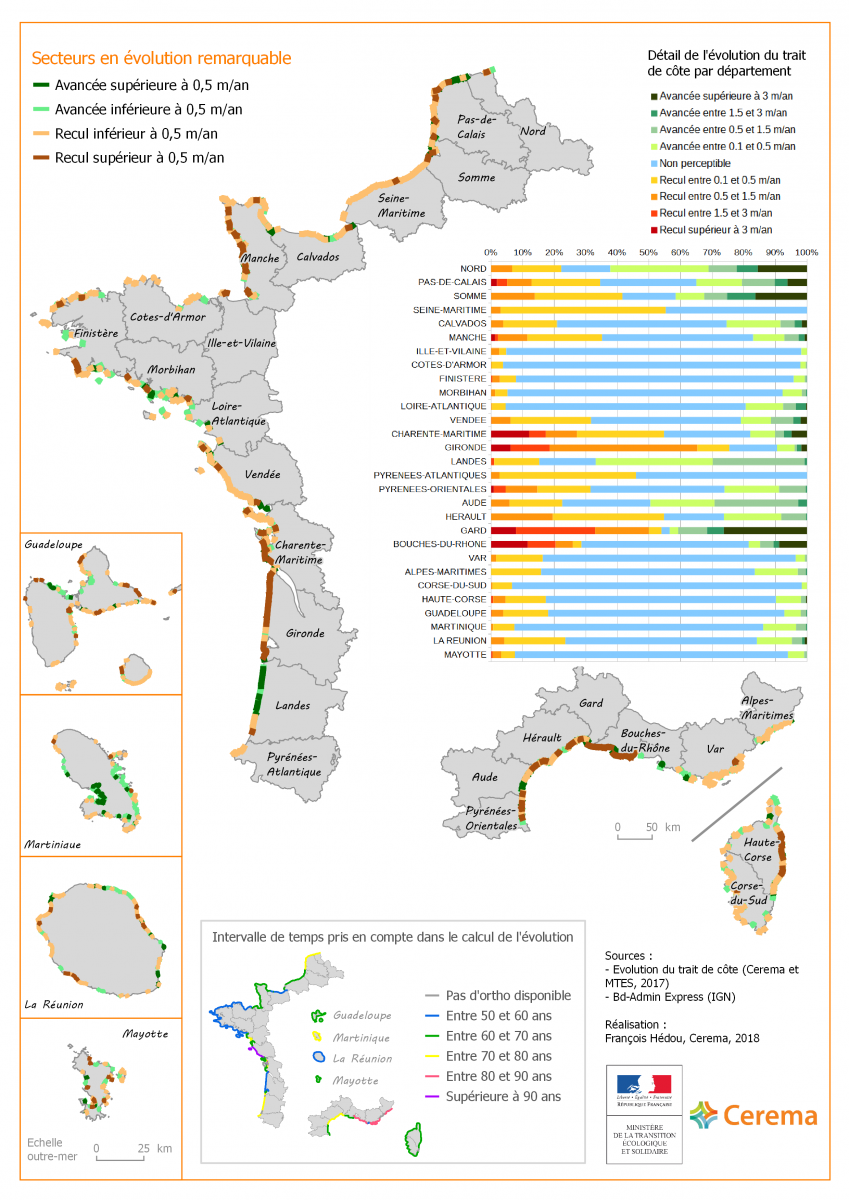 Carte trait de côte